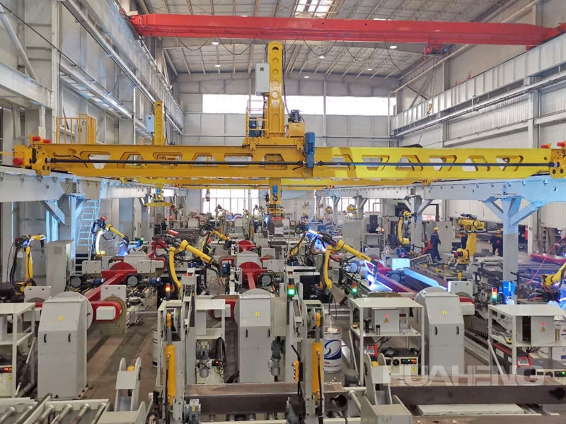 crane outrigger unmanned production line